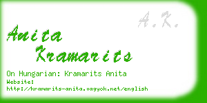 anita kramarits business card